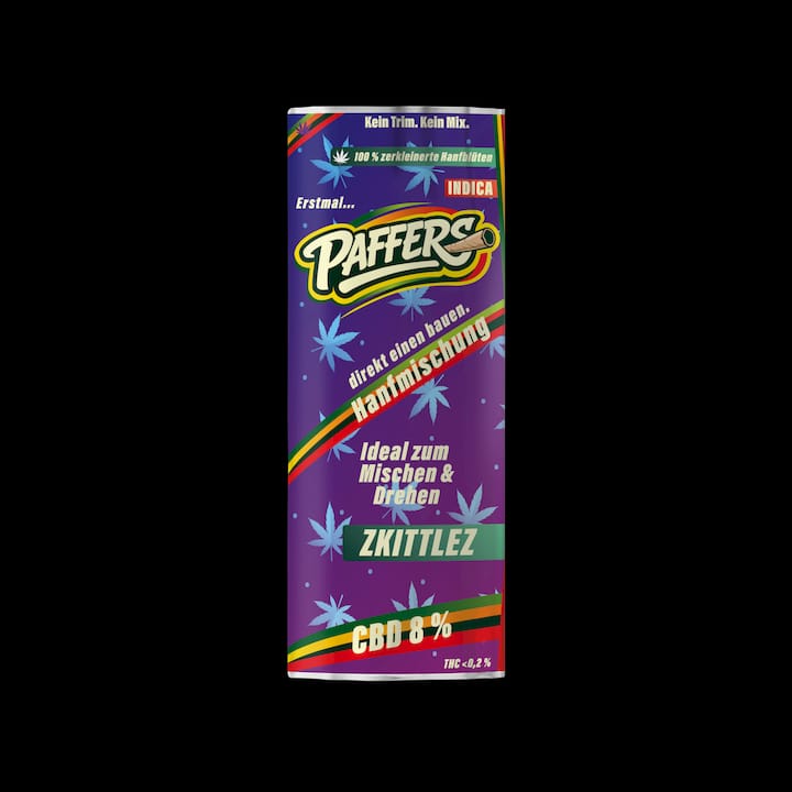 ZKITTLEZ 8 % – PAFFERS – Fruchtige Hanfmischung für Joints | 25 g
