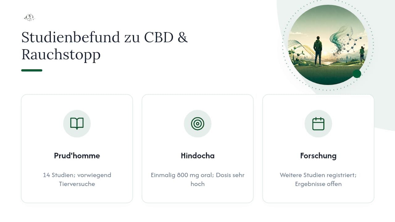 Übersichtliche Darstellung von Studien zu CBD und Rauchentwöhnung