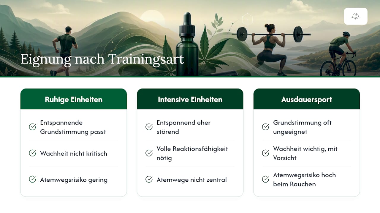 Vergleich zwischen CBD und verschiedenen Trainingsmethoden
