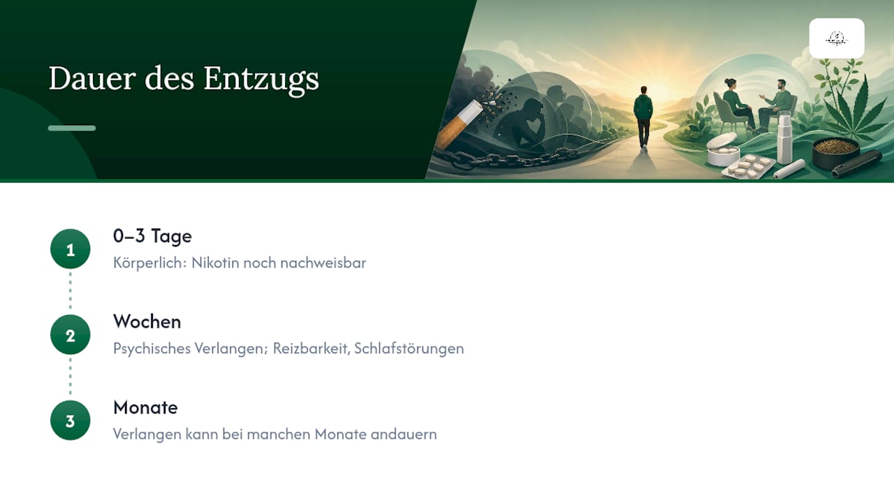 Verlauf von körperlichem und psychischem Entzug über die Zeit