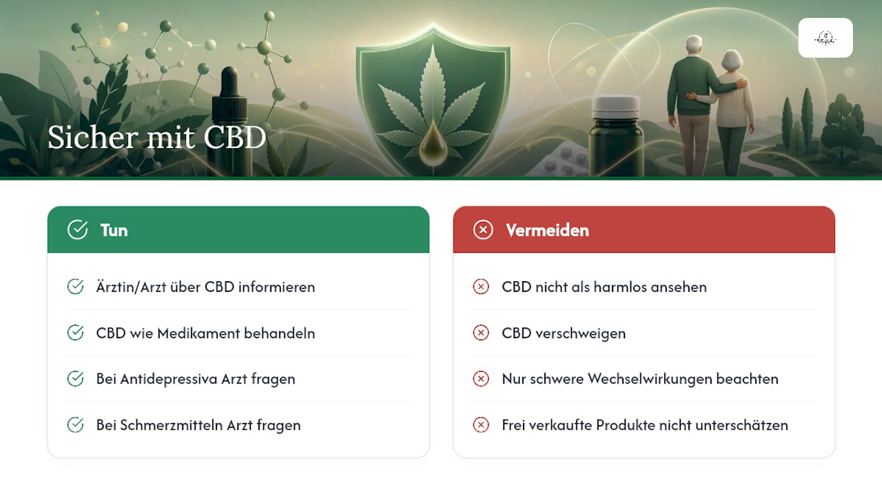 Unsere Einschätzung zum Umgang mit CBD und Medikamenten — overview diagram