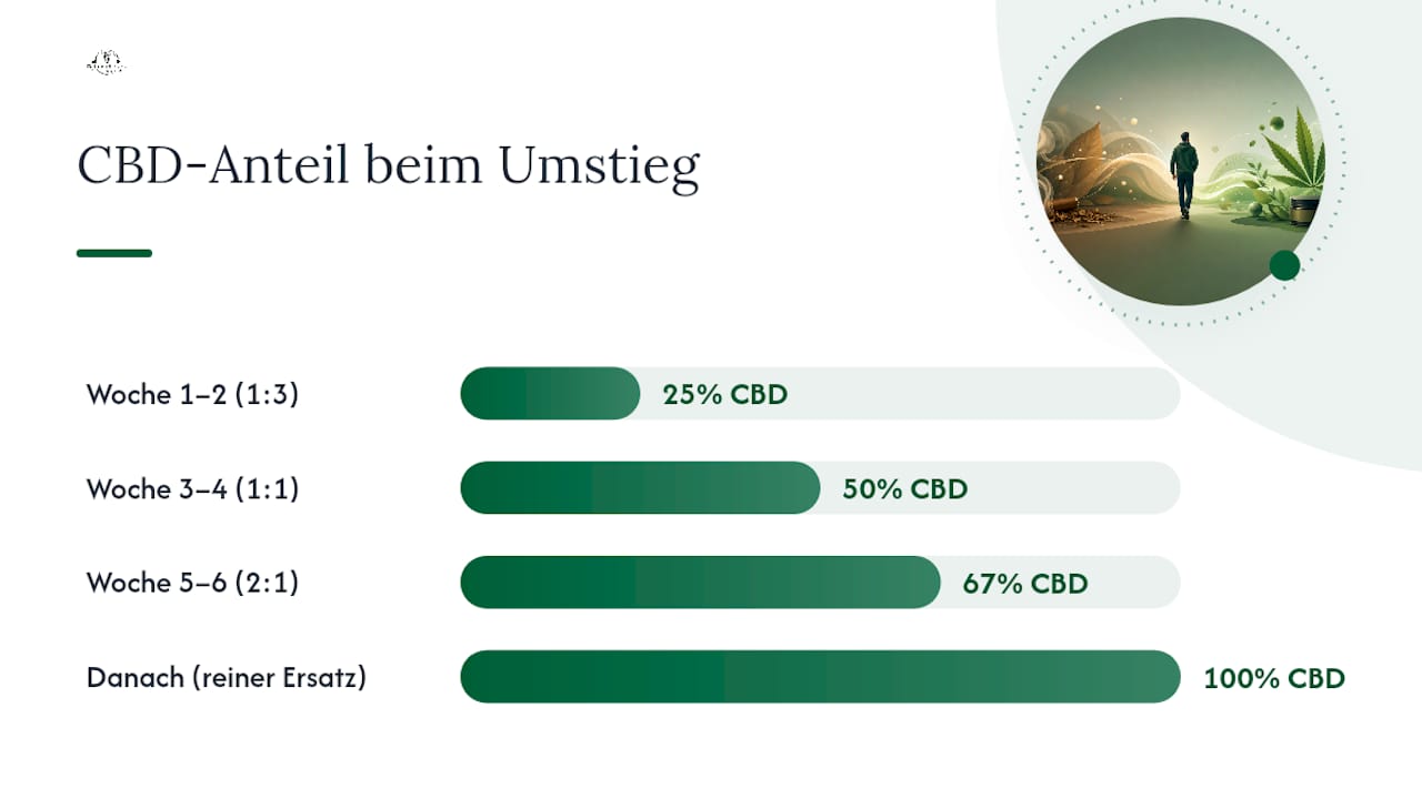 Wie steigt man in der Praxis von Tabak auf CBD um? — overview diagram