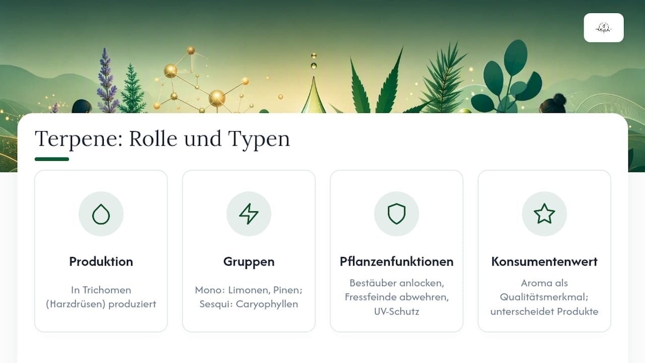 Was sind Terpene und welche Rolle spielen sie in der Hanfpflanze? — overview diagram