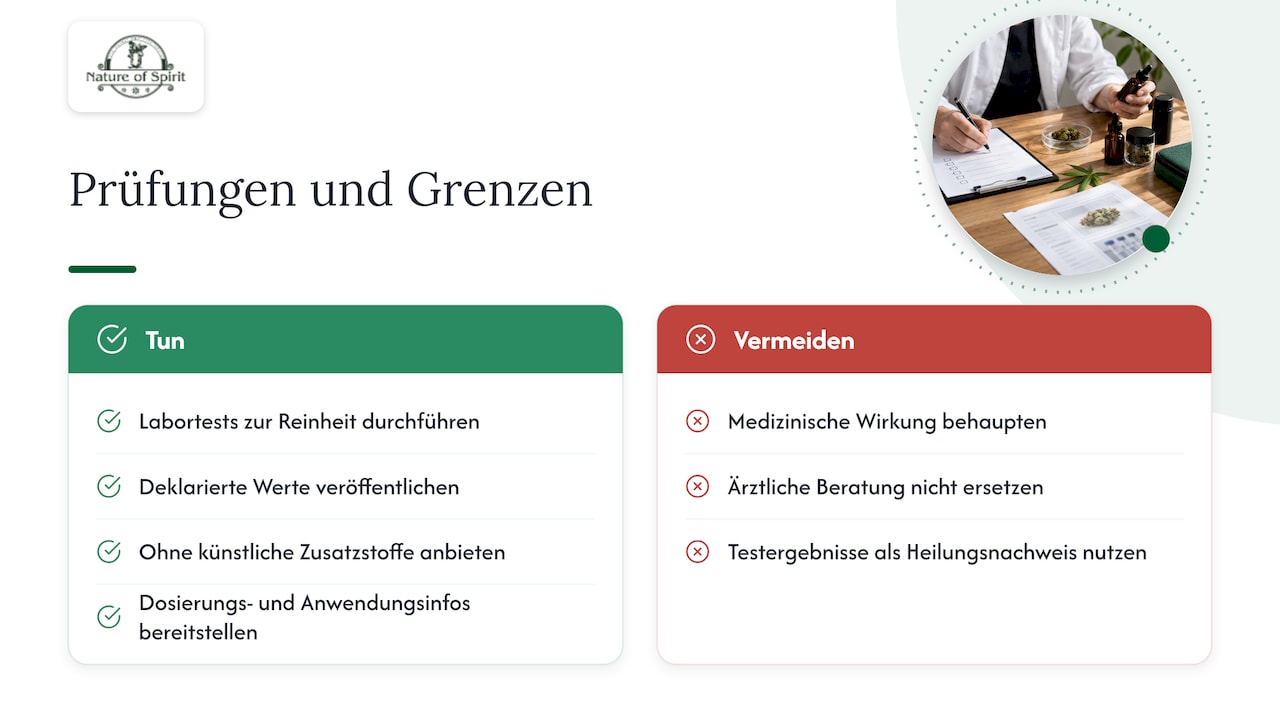 Herstellerperspektive: Prüfungen, Transparenz und Grenzen — overview diagram
