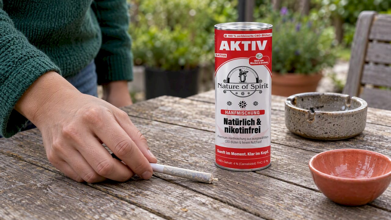 AKTIV Hanfmischung neben einem ungebrannten Joint