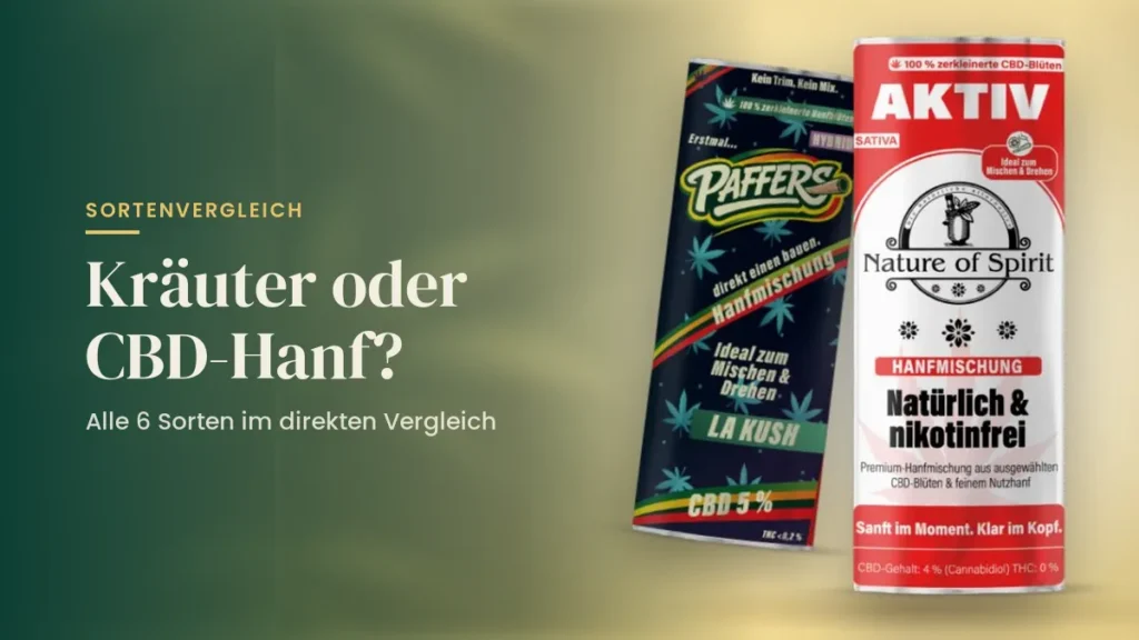 Kräuter oder CBD-Hanf: La Kusch 5 % und Aktiv 4 % CBD-Hanfmischung im Sortenvergleich