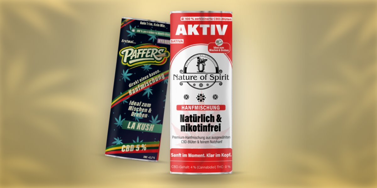Milde CBD-Hanfmischungen Aktiv 4 % und La Kush 5 %