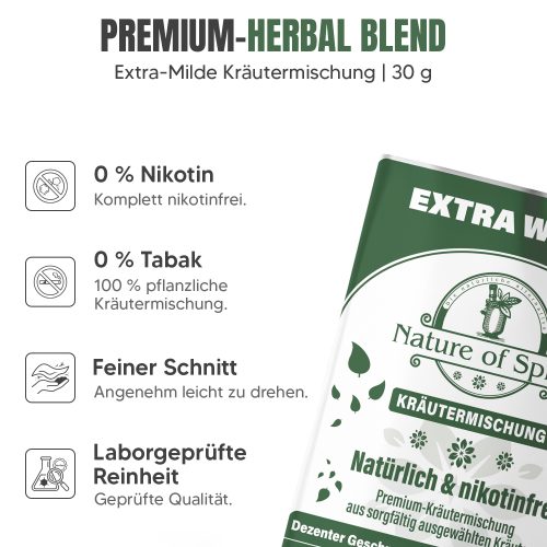 Nature of Spirit - Extra weich - Kräutermischung - Tabakersatz für Joints
